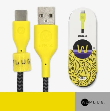 CABLE USB TIPO C 1.3M AMARILLO WEPLUG